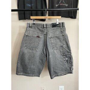 Y2K Black Fubu Baggy Skater Grunge Faded Denim Jean Shorts Size  36 x 13 x 13